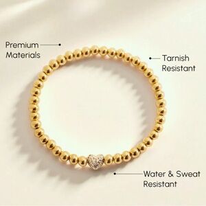 Mint & Lily's Pave Heart Beaded Bracelet 7.5”
NWOT